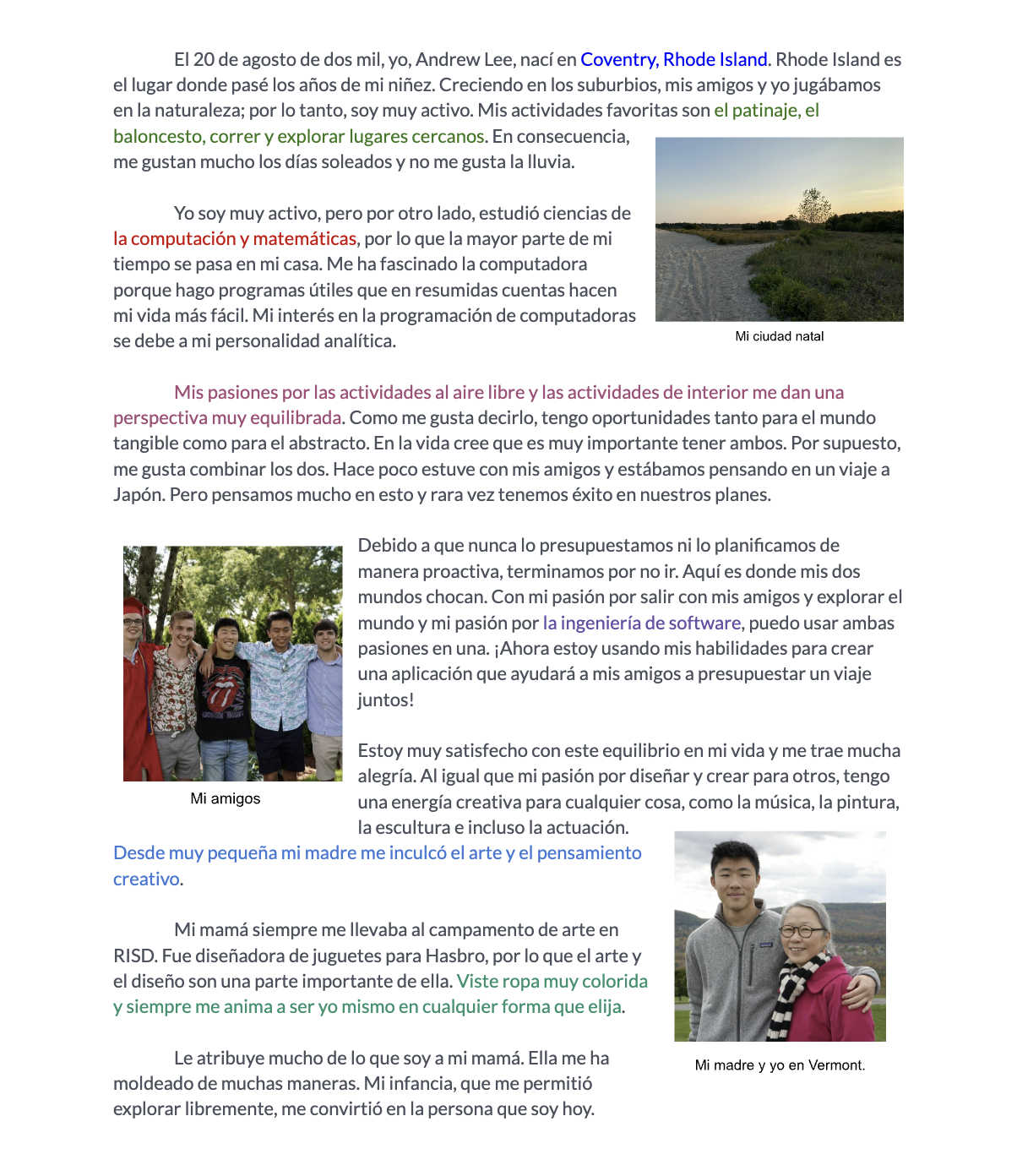 Spanish essay document